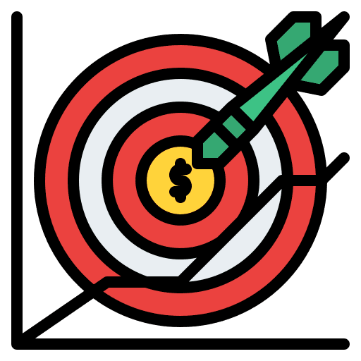 Financial advisor target financial goal icon