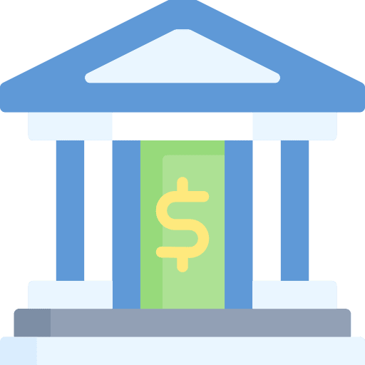 Bank office dollar bank icon