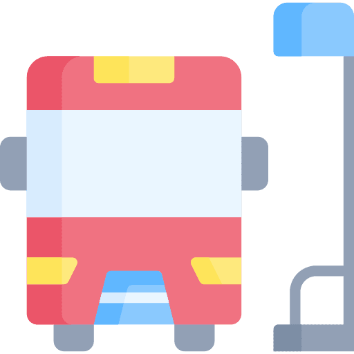 Bus stop transportation transport buildings icon