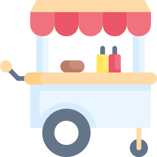 Food stall street food food and restaurant food cart icon