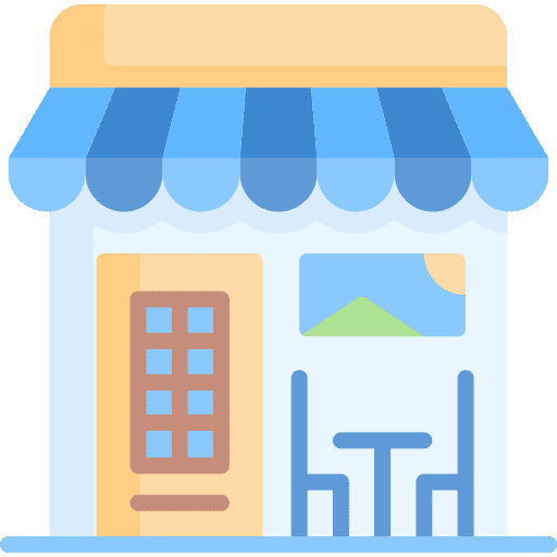 Restaurant building eating table icon