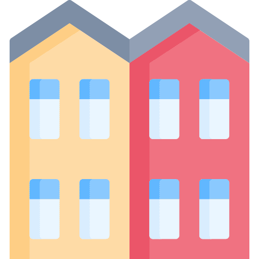 Townhouse residential building townhouse icon
