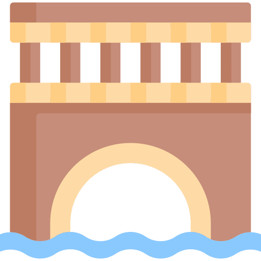 Bridge canal tunnel road icon