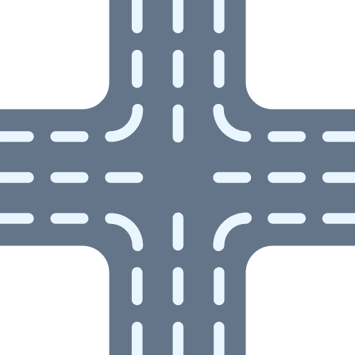 Crossroad crossroad driving transport icon