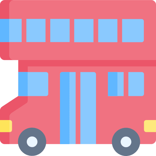 Double decker bus automobile travel public transport icon