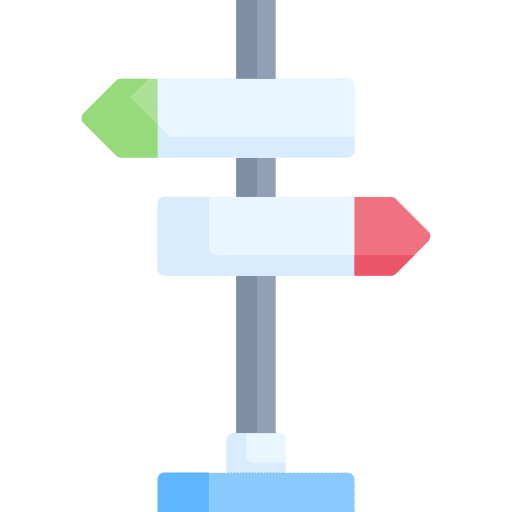 Sign post direction post directional sign icon