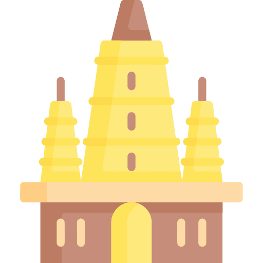 Temple architecture and city architectonic landmark icon