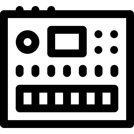 Drum machine instrument music and multimedia sound icon