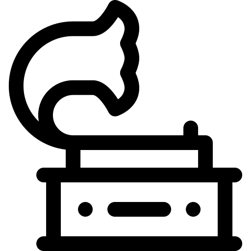 Gramophone vynil vintage music and multimedia icon