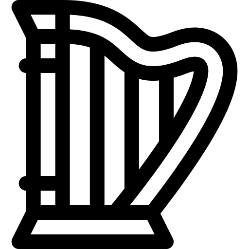 Harp music and multimedia music harp icon Harp music and multimedia music harp icon