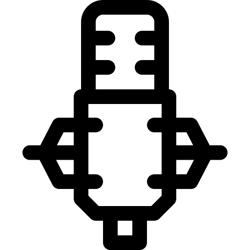 Microphone music and multimedia sound studio icon Microphone music and multimedia sound studio icon