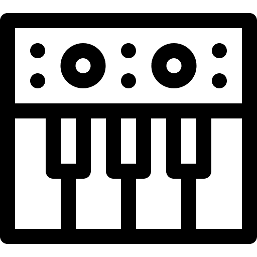 Synthesizer musical instrument music electric keyboard icon Synthesizer musical instrument music electric keyboard icon