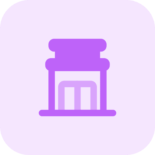 Supermarket restaurant architecture and city shop icon