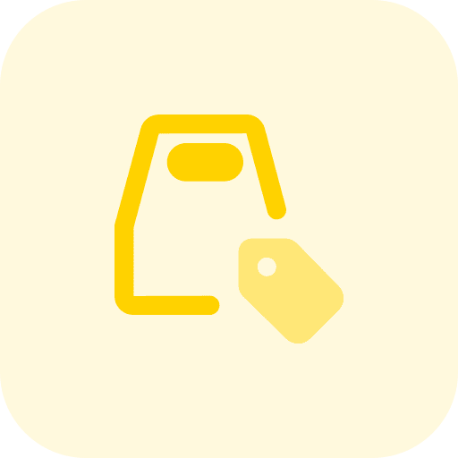 Label shipping and delivery price tag bag icon