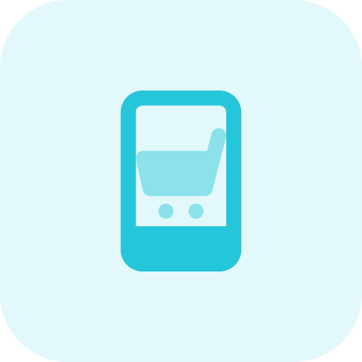 Mobile phone commerce and shopping mobile phone shopping cart icon