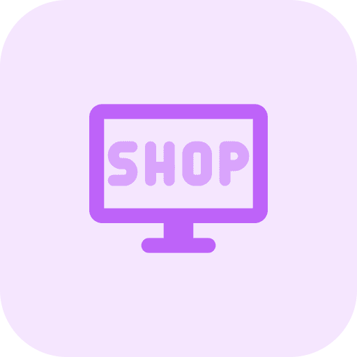 Online shopping commerce and shopping online store computer icon