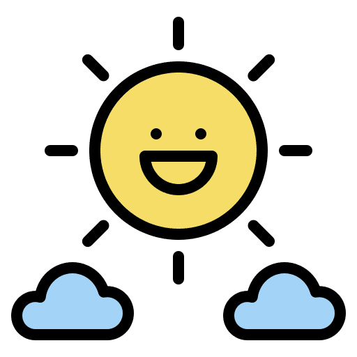 Sunshine sun good weather nature icon