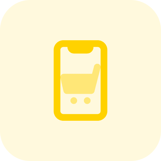 Trolley mobile store commerce and shopping electronics icon