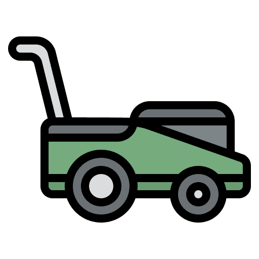 Lawn mower mowing leaf lawn icon