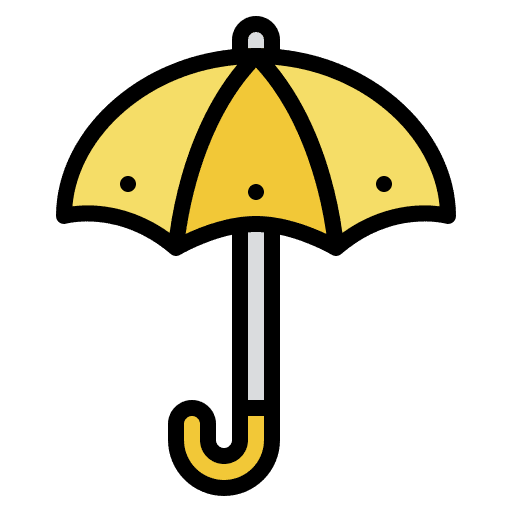 Umbrella rainy protected rain icon