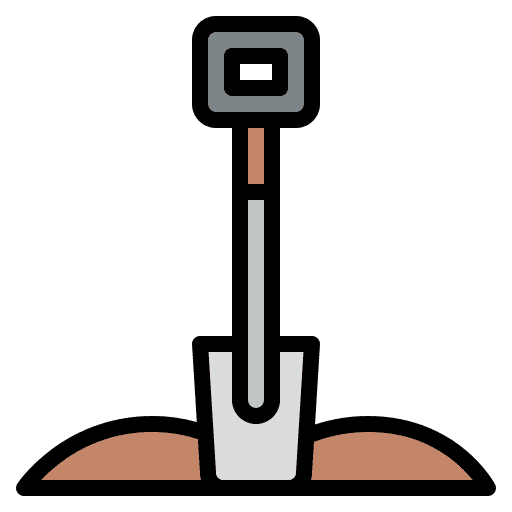 Digging soil planting hoe icon
