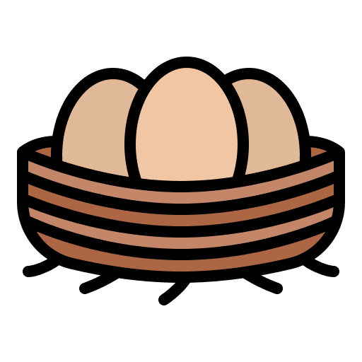 Eggs spring bird nest icon