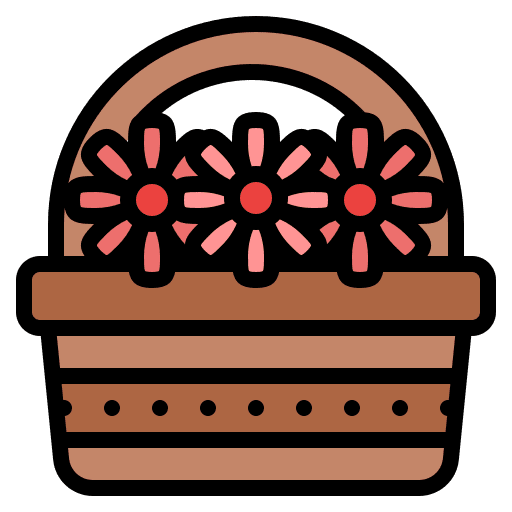 Flower basket harvest blossom floral icon