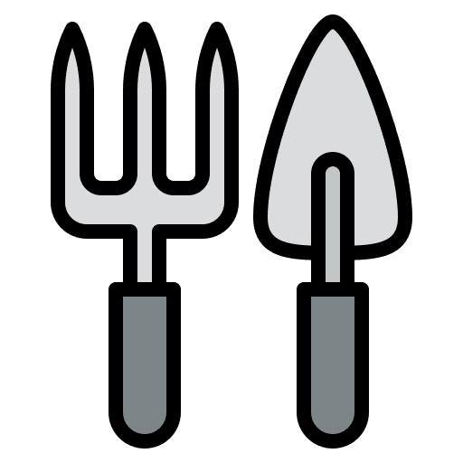 Gardening tools rake planting tools icon