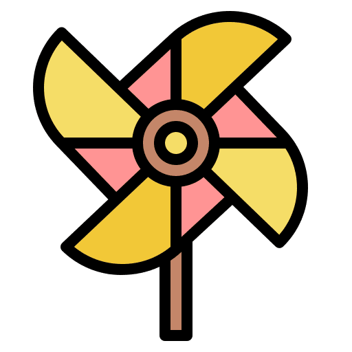 Pinwheel windmill spring kid and baby icon
