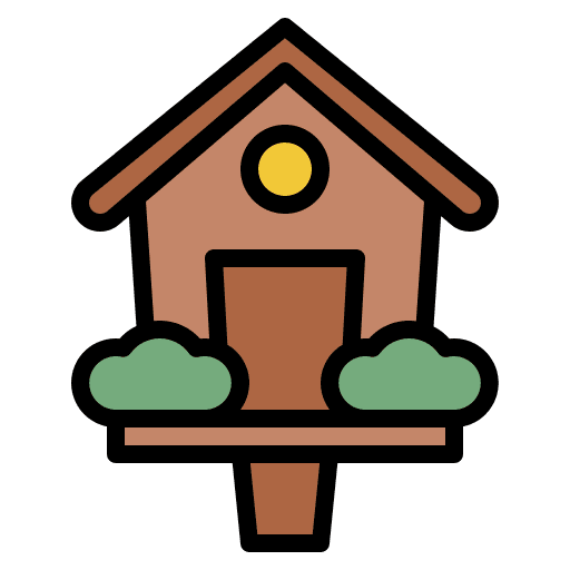Birdhouse birds nest box animals icon