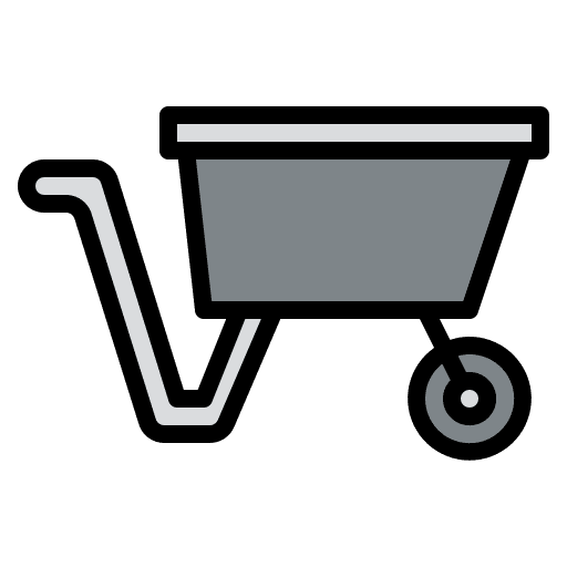 Wheelbarrow soil agriculture farm icon