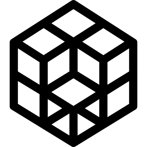 Rubik cube squares shapes cube icon