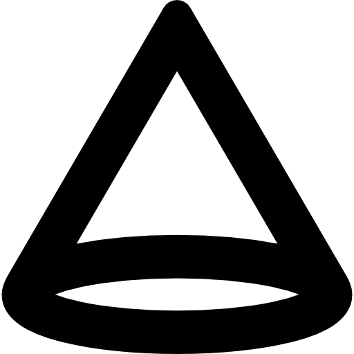 Cone triangle rectangle shapes icon