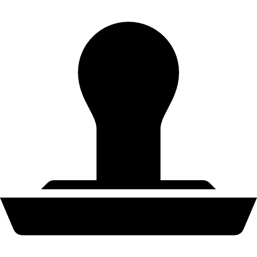 Rubber stamp shapes certify rubber stamp icon