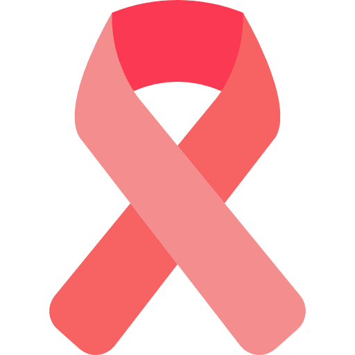 Ribbon cancer signs solidarity icon
