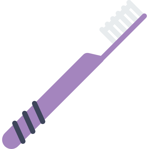 Tooth brush teeth hygiene tools and utensils icon