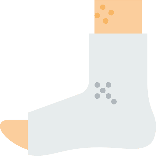Plastered foot health care anatomy body part icon