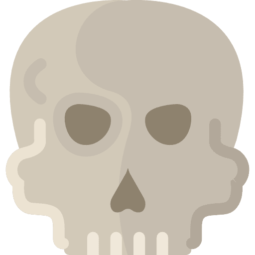Skull medical anatomy signs icon