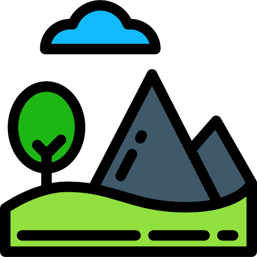 Mountain mountain hills trees icon