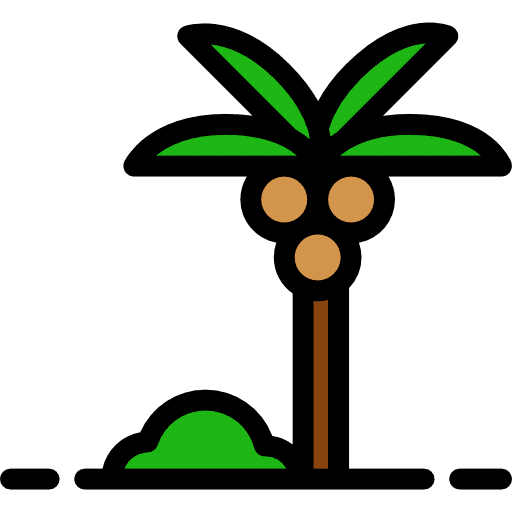 Palm tree beach tropical nature icon