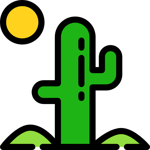 Cactus farming and gardening dessert botanical icon