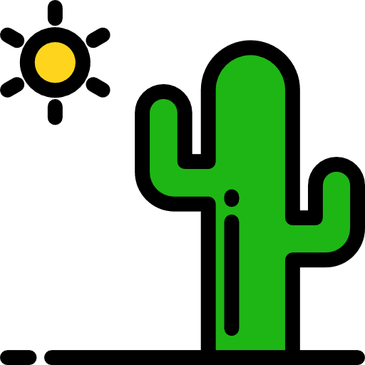 Desert sun cactus landscape icon