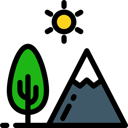 Mountain field landscape nature icon