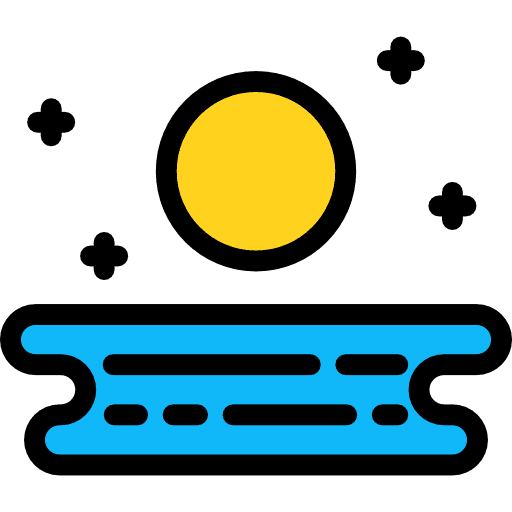 Sea landscape night nature icon