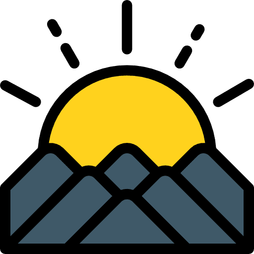 Sunset mountains sunset nature icon