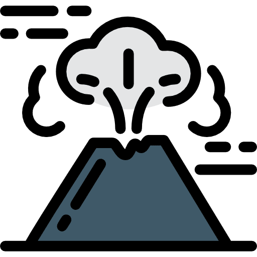 Volcano disaster dangerous eruption icon