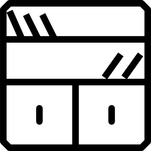 Bookshelf furniture and household bookshelf library icon