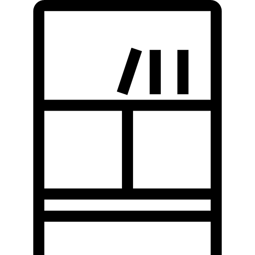 Bookshelf library furniture storage icon