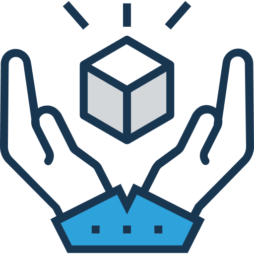 Cube hands shapes and symbols squares icon