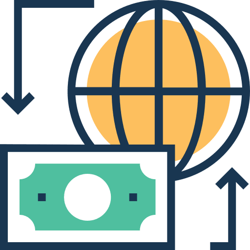 Exchange money international worldwide icon